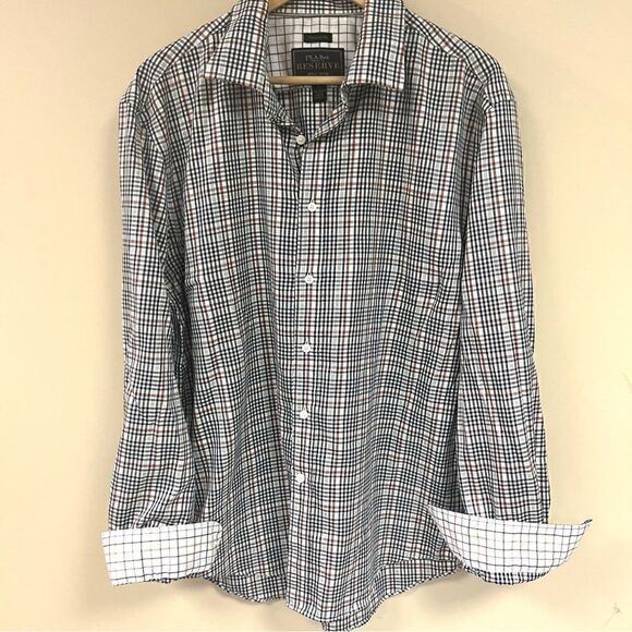 Jos A Banks Egyptian cotton plaid button down XL - Picture 1 of 6